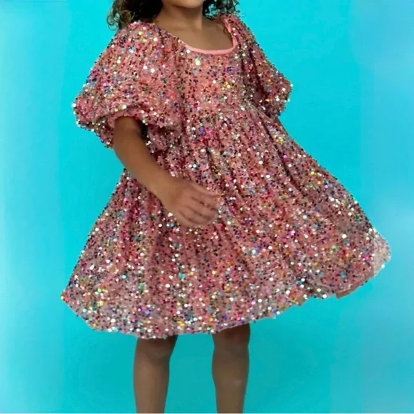 Lola + The Boys Sequin Strawberry Birthday Cake Pink Dress size 4 NWT - Picture 15 of 15